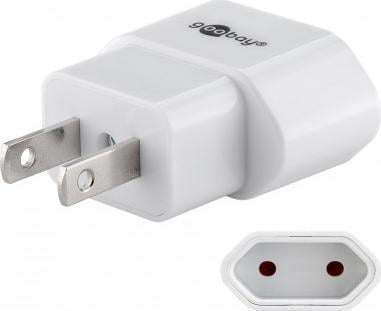 Adapter prizash Goobay 45345, nga Type A në Type C Europlug, 10A, i bardhë