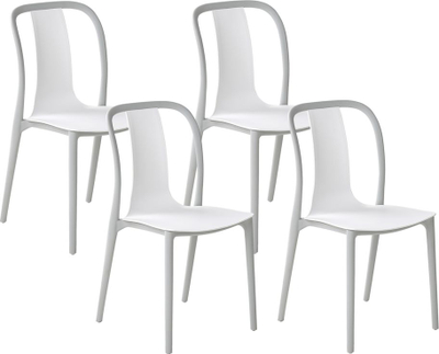 Set karrigesh kopshti Beliani SPEZIA, 4 copë, plastike, gri e bardhë