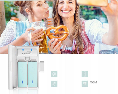 Безжичен микрофон LensGo 518C, 2x лавалиер, со кутија за полнење, за iPhone Lightning