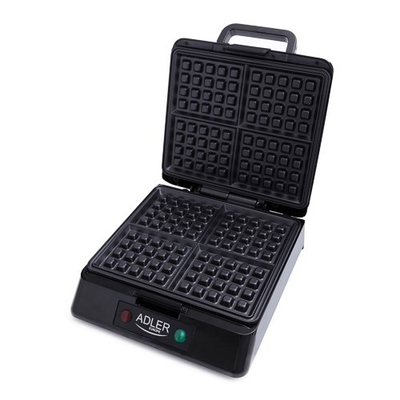 Aparat për vafle Adler AD 3036, 4 vafle, 1500 W, i zi gri