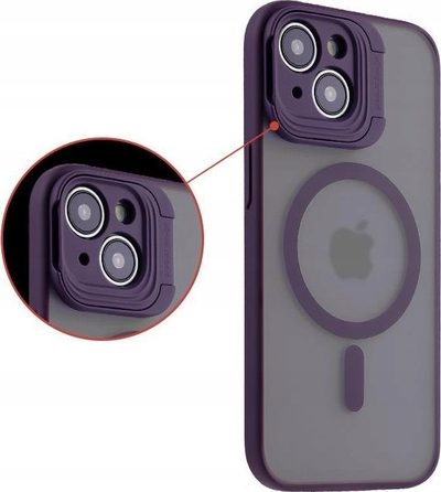 Kapak telefoni MX Kickstand MagSafe për iPhone 15 Pro Max 6.7", i tejdukshëm, lejla e purpur