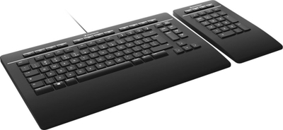 Tastierë 3Dconnexion Keyboard Pro, me numpad të veçuar, Bluetooth USB, e zezë