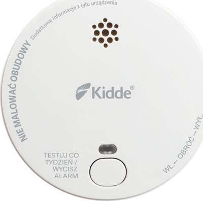 Detektor tymi optik Kidde 2030-DSR, bateri 9V, sinjal zanor me LED, i bardhë