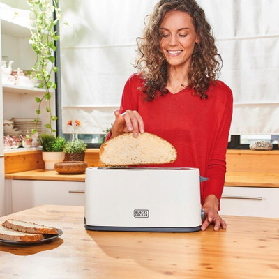 Toaster Black+Decker BXTO1001E, 1000W, i bardhë