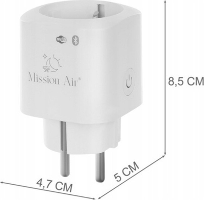 Prizë Inteligjente Mission Air Smart Plug, WiFi 16A, e bardhë