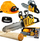 Играчка моторна пила Power Tools Conquering, пластична, за деца, жолто сива