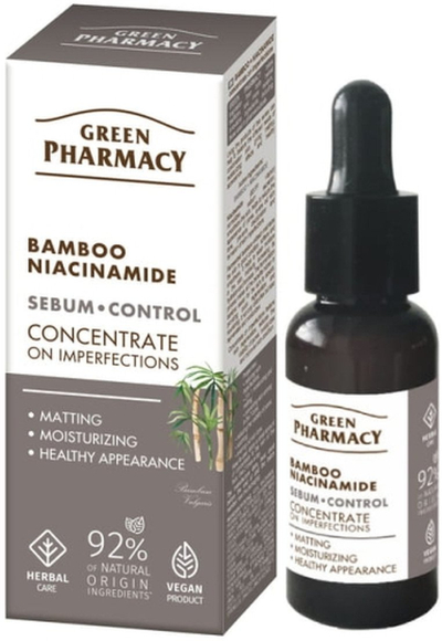 Serum për fytyrë Green Pharmacy Bamboo Niacinamide, kundër papërsosmërisë, 30ml