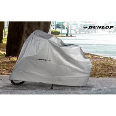 Mbulesë motori Dunlop L, 228 x 99 x 124 cm, që i rri ballë motit, gri argjend