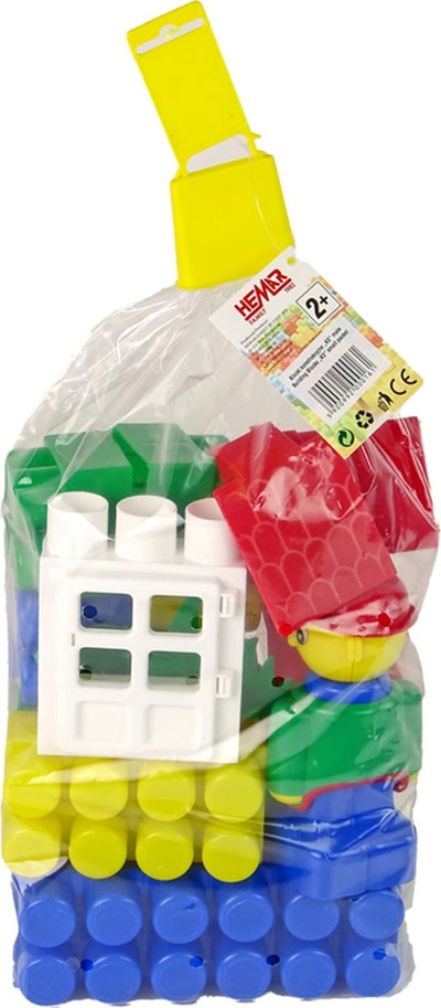 Lodra me blloqe ndërtimi K3 Small Construction Blocks, 30 copa, 57 mm, me ngjyra