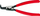 Pinca Knipex 46 21 A11 për unaza sigurie, 10-25mm, majë e përkulme, 125mm, të kuqe