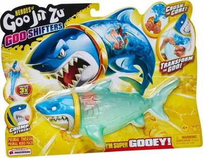 Lodër figurë Goo Jit Zu Goo Shifters Primal Thrash Shark, elastike, me xhel, blu