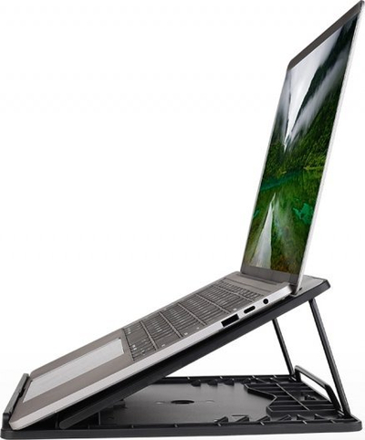 Stativ për laptop Art P14, ABS dhe çelik, me lartësi që regullohet, gri