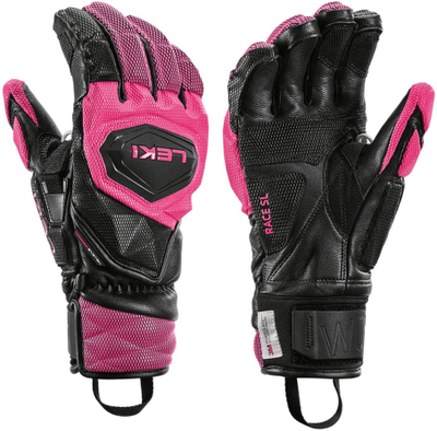 Doreza skijimi Leki WCR Venom SL 3D, për gra, madhësia 8, e zezë fuchsia