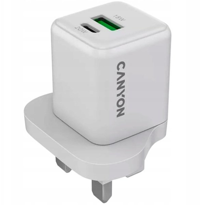 Karikues muri Canyon CU20AC, 20W, USB C dhe USB A, i bardhë