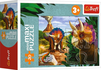 Puzzle Trefl MiniMaxi Discover the World, 20 copa, dinosaurë, me ngjyra
