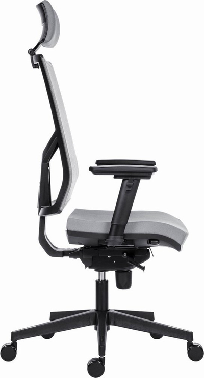Karrige zyre ergonomike Powerton ERGO MARIE, me mbështetëse rrjetë, krahë 3D, e zezë