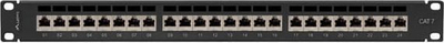 Patch panel Lanberg 1U, 19", 24x RJ-45, Cat.7, i zi