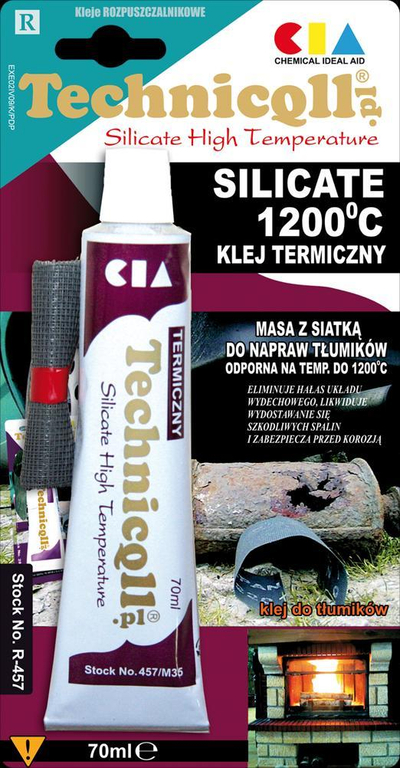Ngjitës silikat Technicqll Silicate High Temperature, 1200°C, 70ml, i bardhë