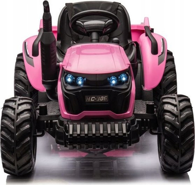 Traktor lodër me bateri Leantoys HC-306, 24V, LED, rozë