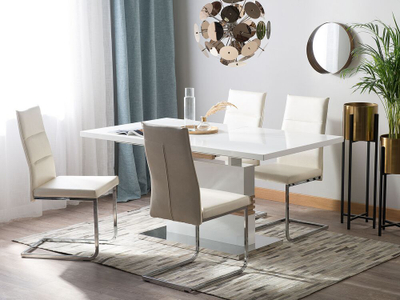 Tavolinë ngrënie Prestige, 160 x 90 cm, zgjatshme, e bardhë