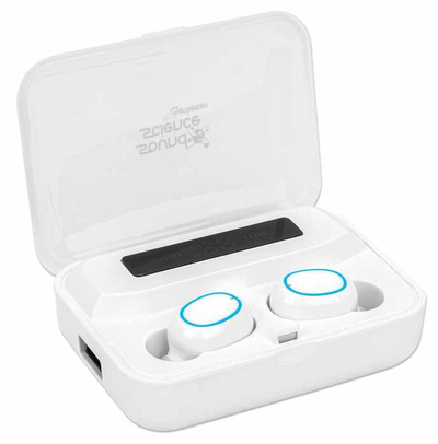 Dëgjuese in-ear Manhattan Sound Science(180399), wireless, bluetooth 5.0, powerbank 1200mAh,të bardha