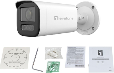 Kамера IP LevelOne FCS-5222 куполна, 2MP, H.265, PoE, бела