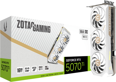 Kartë grafike Zotac GeForce RTX 5070 Ti Solid Core OC, 16GB, e bardhë