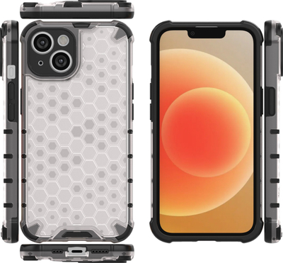 Kapotë mbrojtëse Hurtel Honeycomb për iPhone 14, hibride e blinduar, blu
