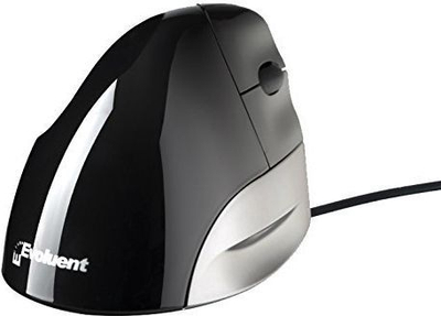 Maus BakkerElkhuizen Evoluent, me kabllo, USB, i zi dhe i argjendtë