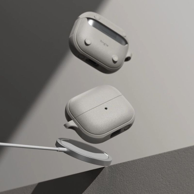 Këllëf kufjesh Ringke Onyx Magnetic MagSafe, për Samsung Galaxy Buds 3 3 Pro, TPU, Gri e Ngrohtë