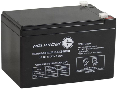 Bateri AGM POWERBAT CB, 12V, 12Ah