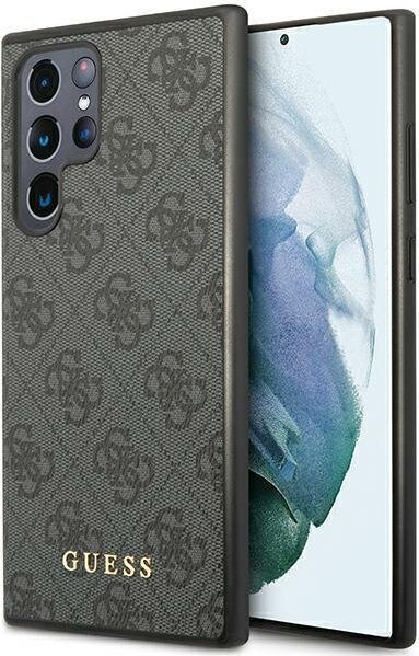 Mbulesë telefoni Guess 4G Metal Logo, për Samsung Galaxy S24 Ultra, lëkurë eco, gri
