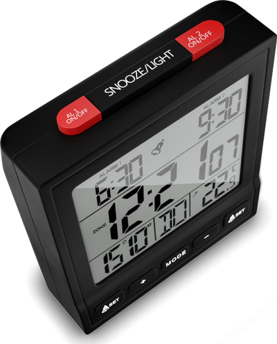 Radio orë Mebus 25581, ekran LCD, digjitale, e zezë