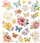 Stikera me lule dhe flutura Flowers and Butterflies, 21 copë, shumëngjyrëshe