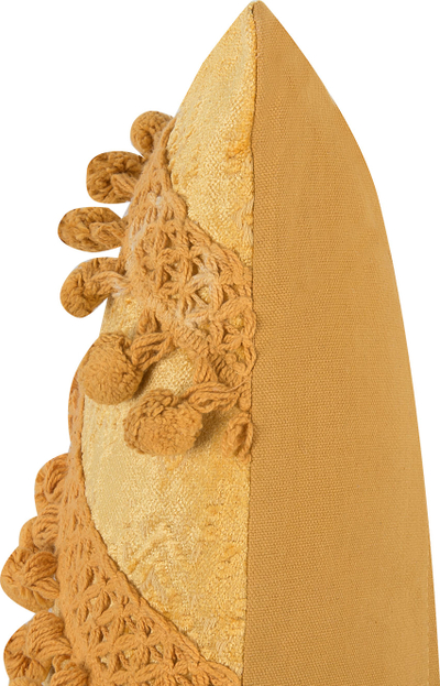 Jastëk dekorativ Beliani AYROOR, 30 x 50 cm, me figura gjeometrike, ngjyrë mustard