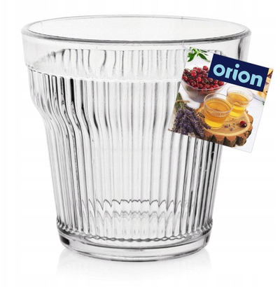 Gotë akrilike që s’çahet kollaj, 350 ml, me vija të gdhendura, transparente