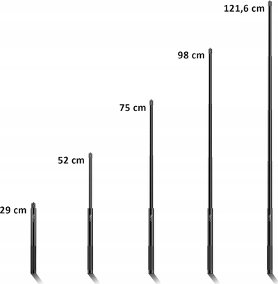 Телескопски селфи стап GearPro MT-58, 120cm, алуминиум, црн