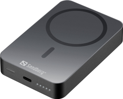Powerbank wireless Sandberg Magnet ALU, 10000mAh, 20W, gri