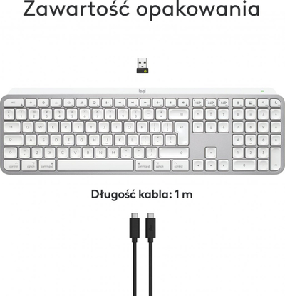Tastierë Logitech MX, wireless, US INTL, e bardhë dhe e hirtë