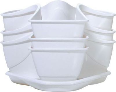 Vazo bimësh Coubi Herb Pot me 3 kate, plastike, e bardhë