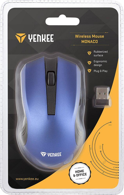 Глушец Yenkee YMS, wireless, USB, црна и сина