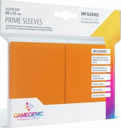 Mbështjellëse kartash Gamegenic Prime CCG (66x91 mm), 100 copë, të portokallta