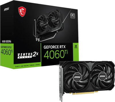 Kartelë grafike MSI GeForce RTX 4060 Ti Ventus 2X Black E1 OC 8GB GDDR6