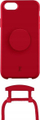 Mbrojtëse telefoni Just Elegance PopGrip për iPhone 7 8 SE 2020 2022, me rrip qafe, TPU, e kuqe