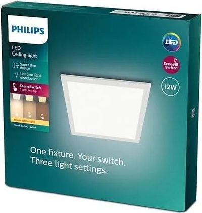 Panel tavanor Philips Functional Panel, 12W, LED, katror, i bardhë