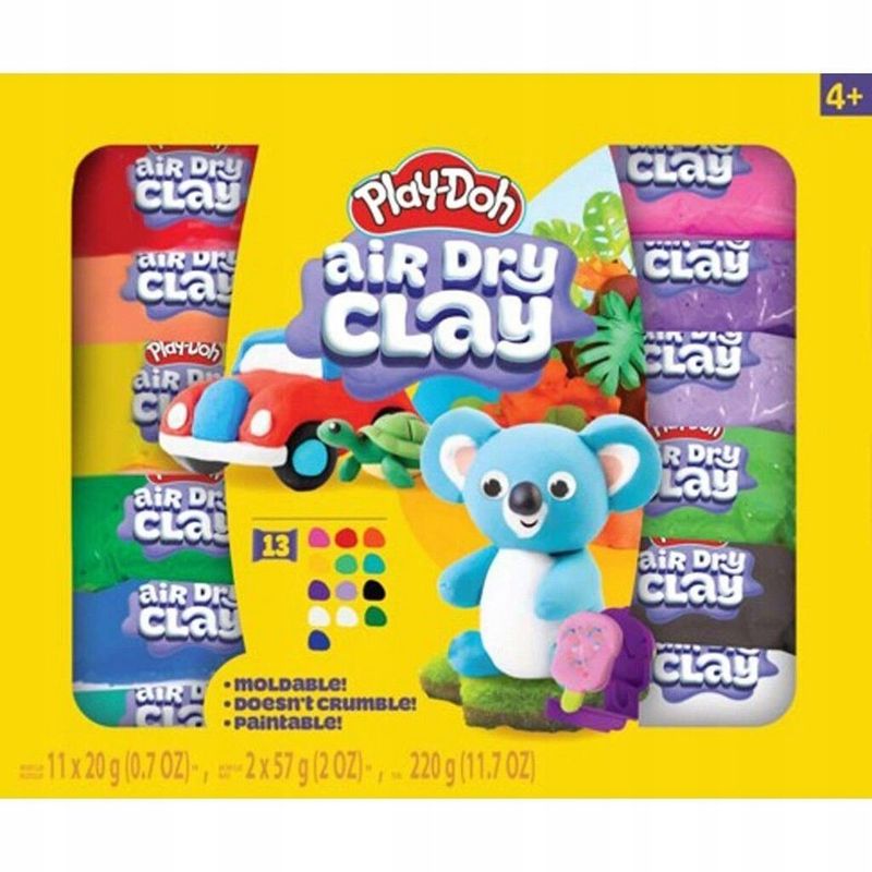 Set plasteline Play-Doh Air-Dry Clay Scented, 13 copë, 332g, shumëngjyrësh