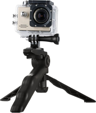 Tripod 2n1 SmartGuard Mini për kamera, me filetë 1/4", i zi