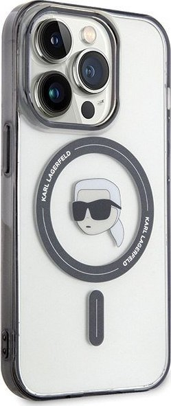 Маска за телефон Karl Lagerfeld KLHMP15LHKHNOTK, за iPhone 15 Pro 6.1", MagSafe, проѕирна