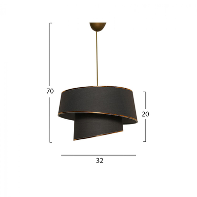 Llambë tavani metal+pëlhurë Ø32×70 cm (HM7356.02)