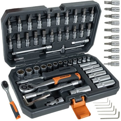 Set veglash Bigstren Tool Set, 56 copë, 1/4", me kuti